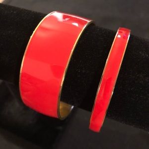 J. Crew Orange Enamel bracelets